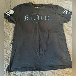 Grunt Style BLUE T-Shirt Back The Blue
